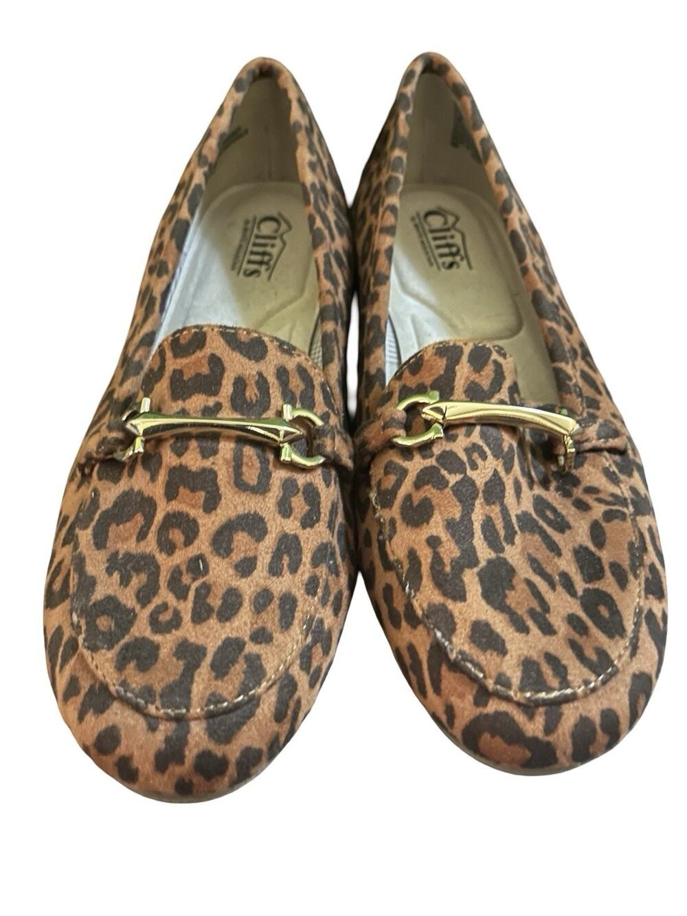 Cliffs By White Mountain Women’s Loafers Size 7 Leopard Print Slip-on Flats